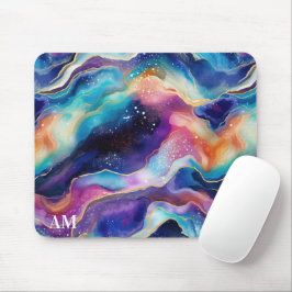 Mousepad Textura estética colorida do arco-íris agitada com