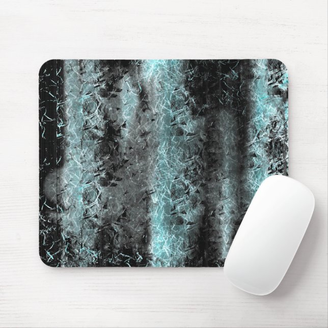 Mousepad Textura fibrosa estranha em azul claro e preto (Com mouse)