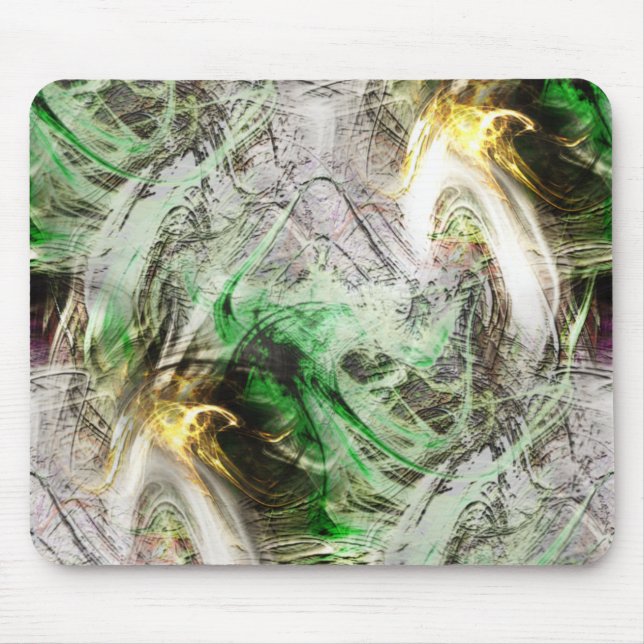 Mousepad Textura russa sob tinta verde e amarela flutuante (Frente)