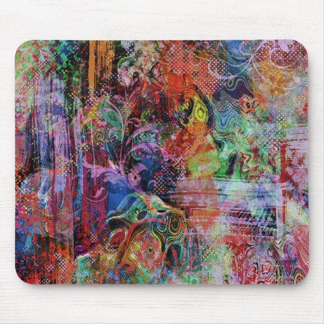 Mousepad Texturas de cor de Abstrato de intricidade (Frente)