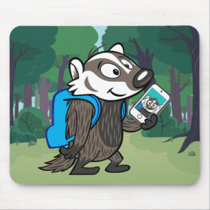 Mousepad Texugo Selfie do filho do baby-boom do guaxinim