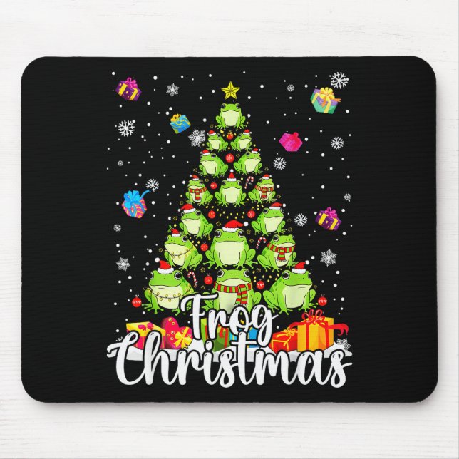 Mousepad Th Cute Frog Christmas Tree Pajama Matching Costum (Frente)