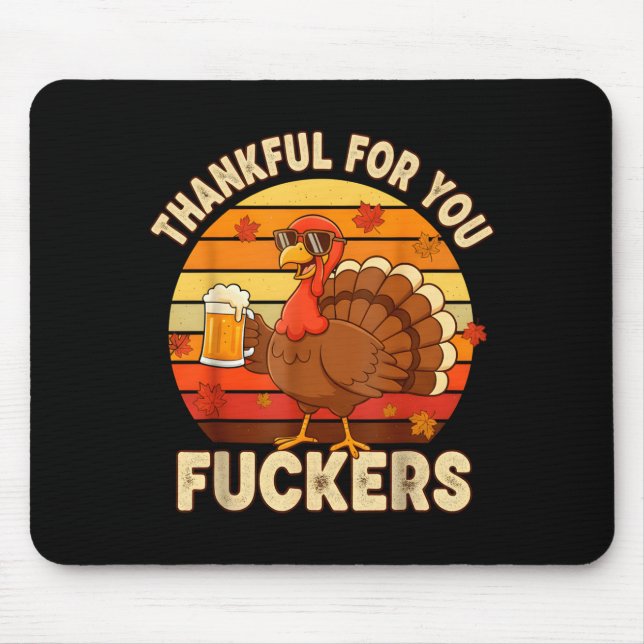 Mousepad Thankful For You Forers Thanksgiving Happy Turkey  (Frente)