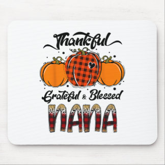 Mousepad Thankful Grateful Blessed Nana Plaid Thanksgiving