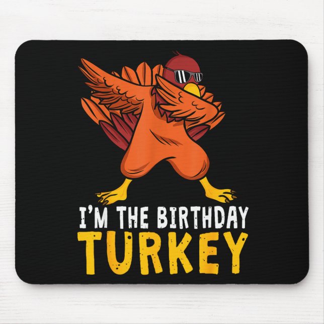 Mousepad Thanksgiving Birthday Funny Bday Born On Thanksgiv (Frente)