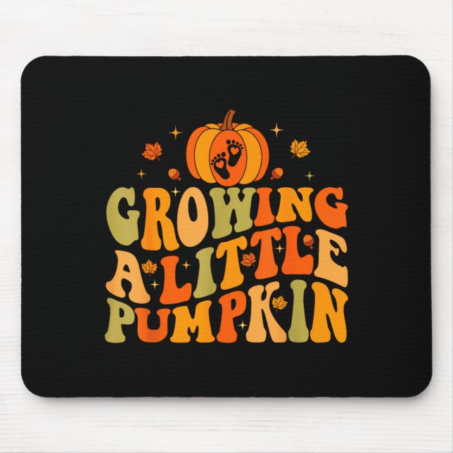 Mousepad Thanksgiving Pumpkin Pregnancy Growing A Little Pu (Frente)