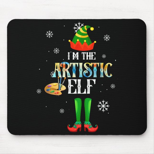 Mousepad The Artistic Elf Squad Elf Family Christmas Pajama (Frente)