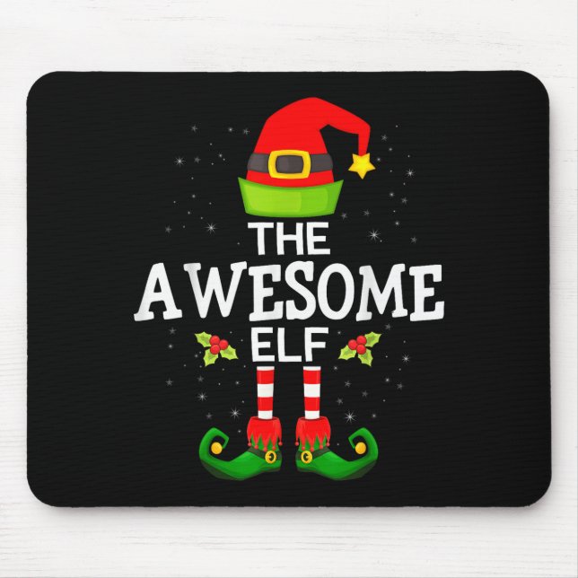 Mousepad The Awesome Elf Christmas Family Matching Pajama  (Frente)