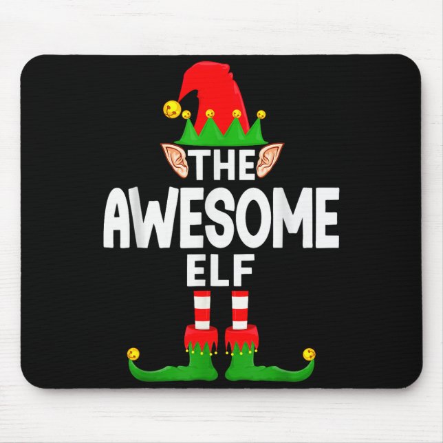 Mousepad The Awesome Elf Family Christmas Pajama Party  (Frente)