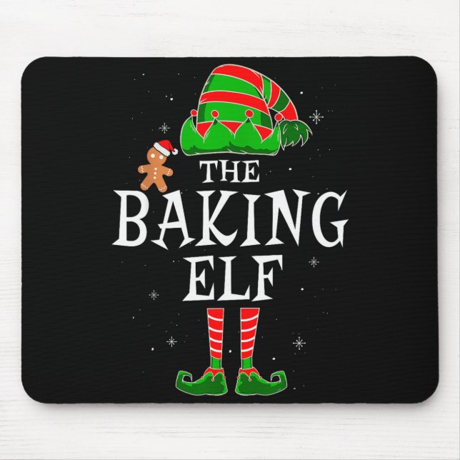 Mousepad The Baking Elf Group Matching Family Christmas Coo (Frente)
