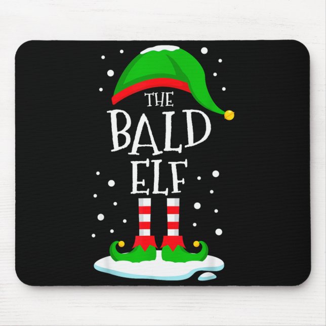 Mousepad The Bald Elf Christmas Family Matching Xmas Group  (Frente)