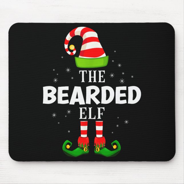 Mousepad The Bearded Elf Christmas Pjs Matching Pajama  (Frente)