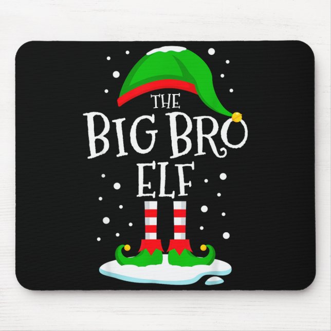Mousepad The Big Bro Elf Christmas Family Matching Xmas Bro (Frente)