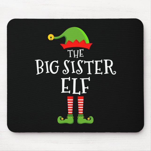 Mousepad The Big Sister Elf Funny Christmas Matching Family (Frente)