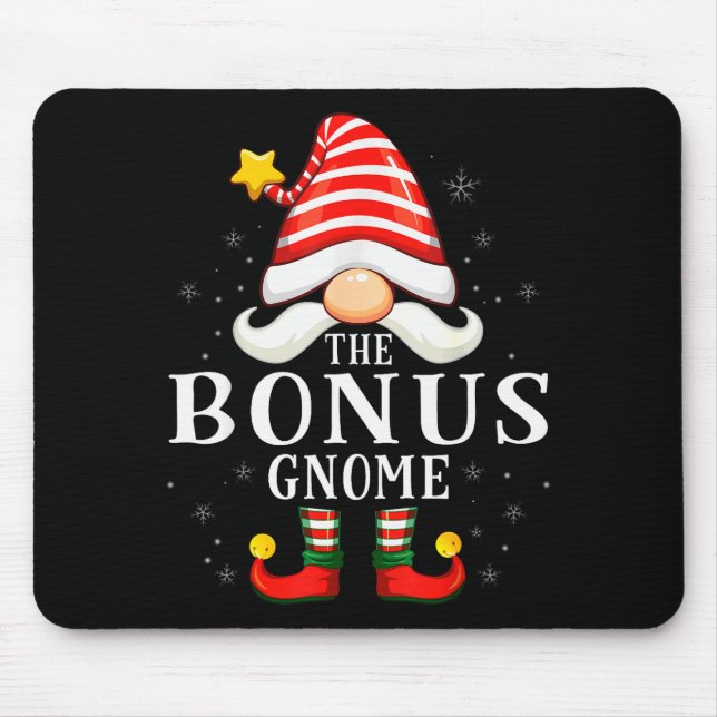 Mousepad The Bonus Gnome Christmas Group Family Pajama  (Frente)
