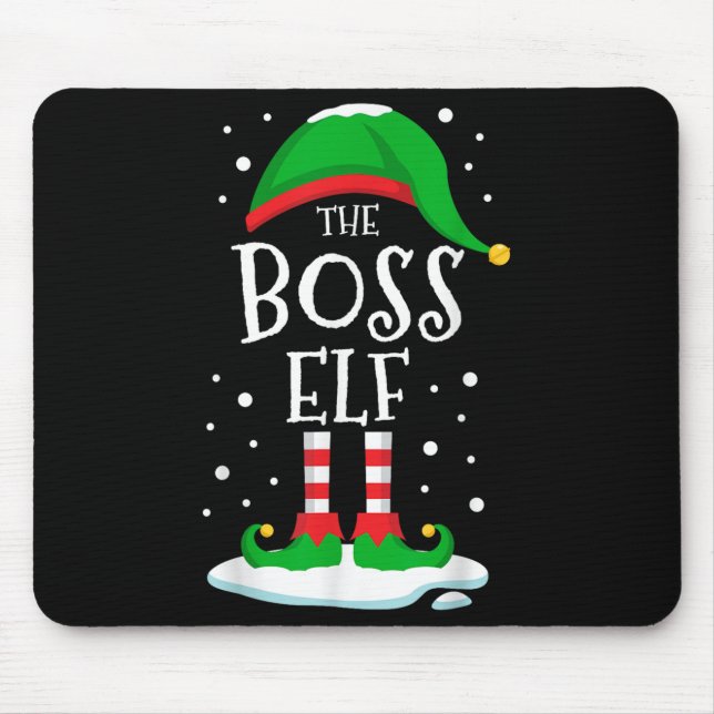 Mousepad The Boss Elf Christmas Family Matching Xmas Group  (Frente)