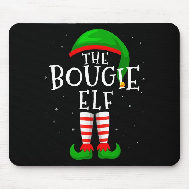 Mousepad The Bougie Elf Funny Matching Family Group Christm (Frente)