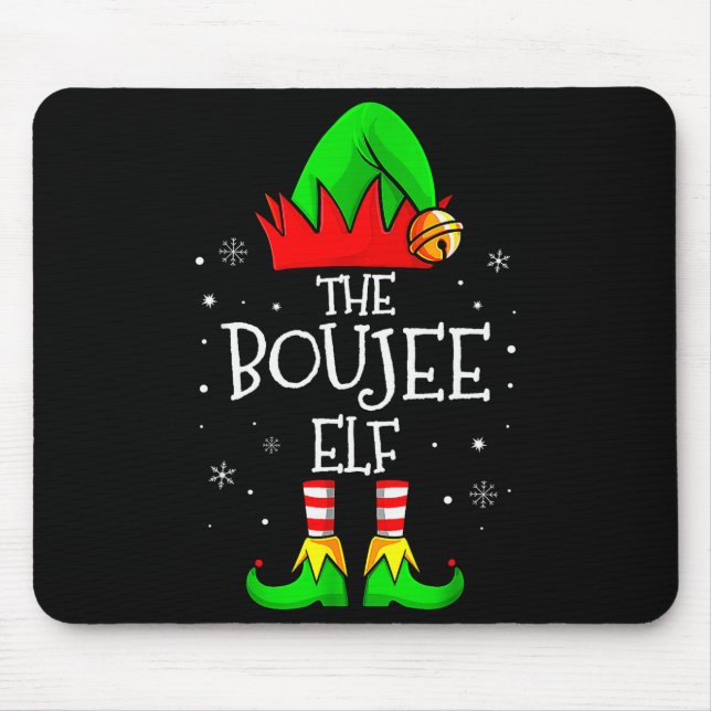 Mousepad The Boujee Elf Group Matching Family Christmas Xma (Frente)