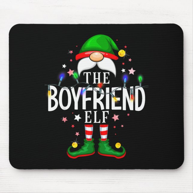 Mousepad The Boyfriend Elf Christmas Family Pajama Party  (Frente)