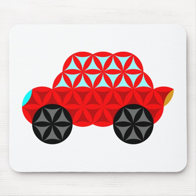 Mousepad The Car Of Life - Sacred Shapes A3,Red. (Frente)