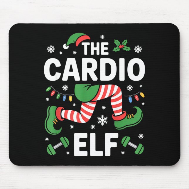 Mousepad The Cardio Elf Funny Fitness Christmas Gym Workout (Frente)