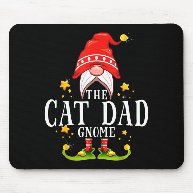 Mousepad The Cat Dad Gnome Christmas Matching For Men Women (Frente)