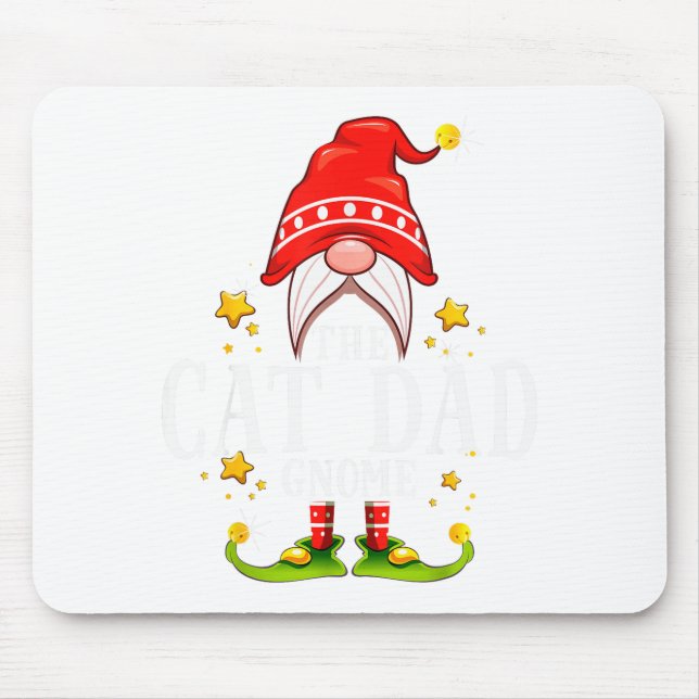Mousepad The Cat Dad Gnome Christmas Matching For Men Women (Frente)