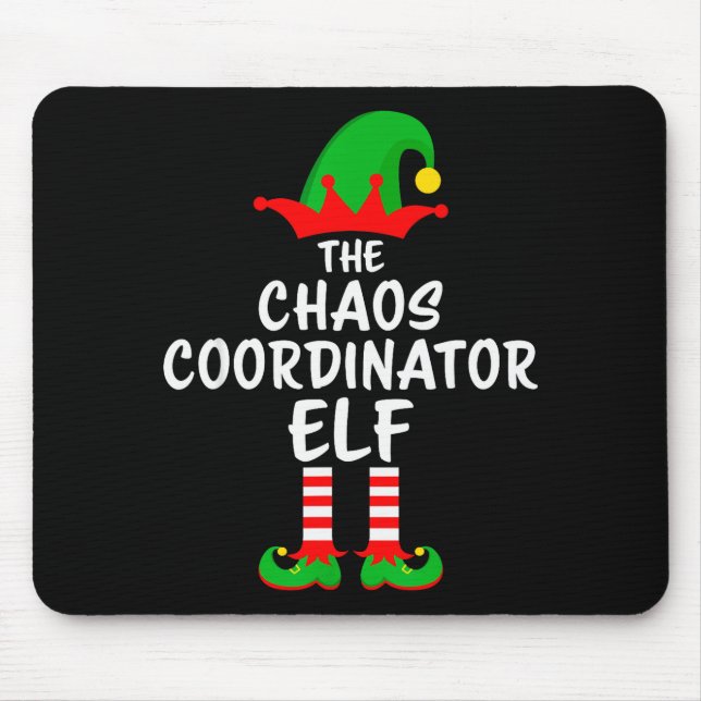Mousepad The Chaos Coordinator Elf Matching Family Christma (Frente)