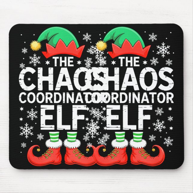 Mousepad The Chaos Coordinator Elf Shirt Family Matching Ch (Frente)