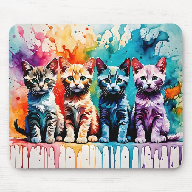 Mousepad The Colorful Quartet: Paws and Paint! (Frente)