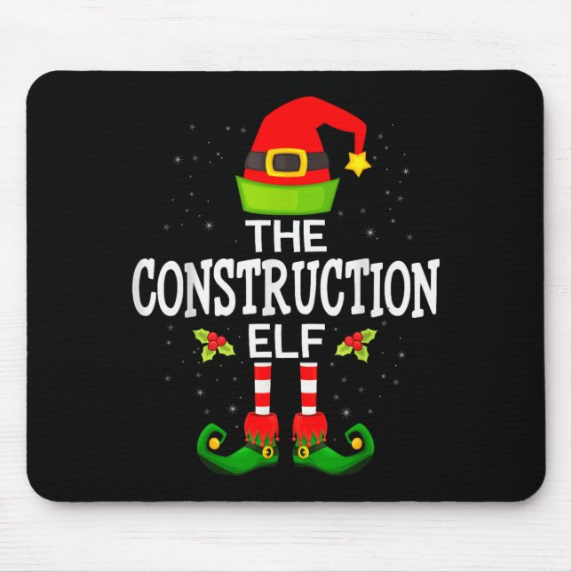 Mousepad The Construction Elf Christmas Family Matching Paj (Frente)