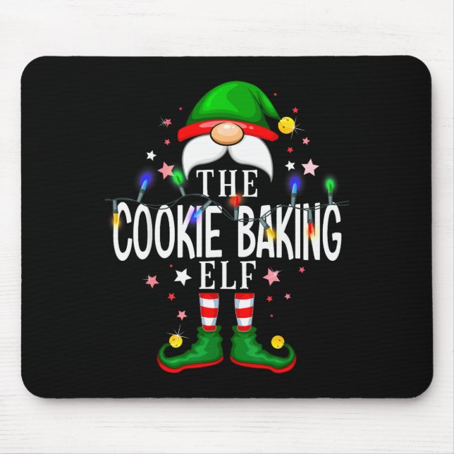 Mousepad The Cookie Baking Elf Christmas Family Pajama Part (Frente)