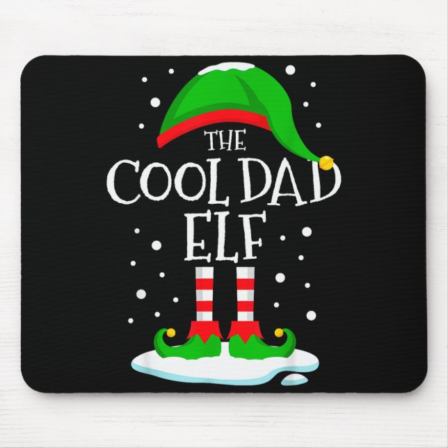 Mousepad The Cool Dad Elf Christmas Family Matching Xmas Da (Frente)