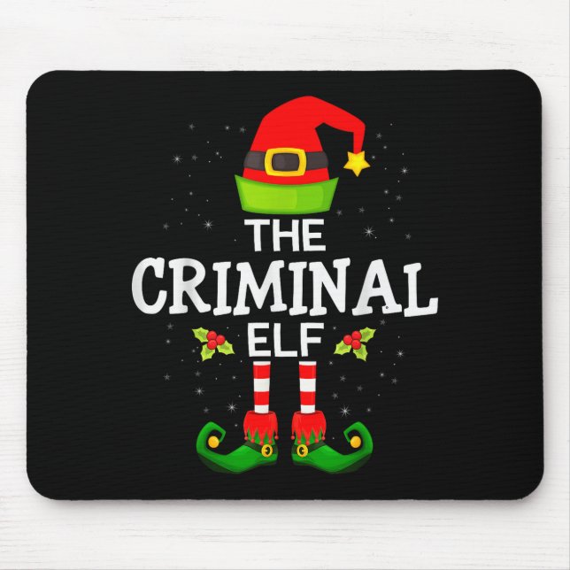 Mousepad The Criminal Elf Christmas Family Matching Pajama  (Frente)