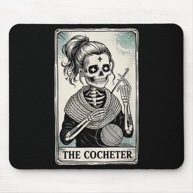 Mousepad The Crocheter Tarot Card Funny Yarn Design  (Frente)