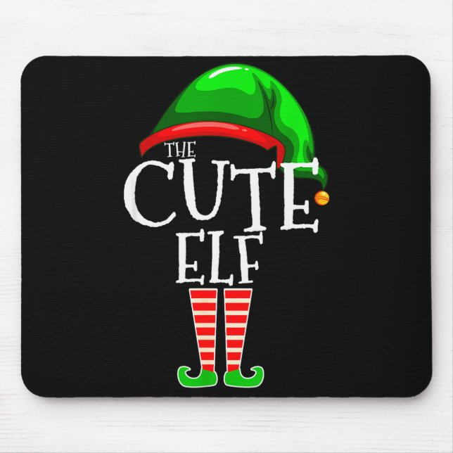 Mousepad The Cute Elf Group Matching Family Christmas  (Frente)