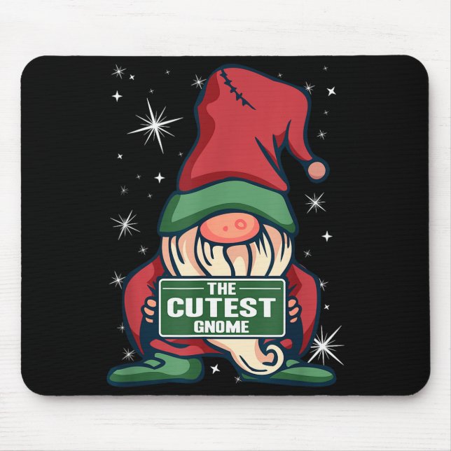 Mousepad The Cutest Gnome Xmas Elf Matching Family Christma (Frente)