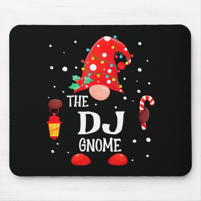 Mousepad The Dj Gnome Matching Family Christmas Gnome Pajam (Frente)