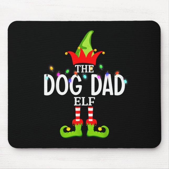 Mousepad The Dog Dad Elf Christmas Matching Pajamas Men Wom (Frente)