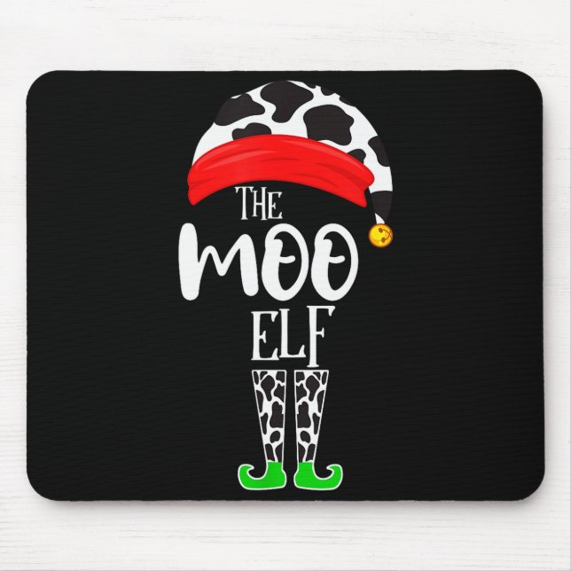 Mousepad The Elf Moo Cow Funny Christmas Elf Family Matchin (Frente)