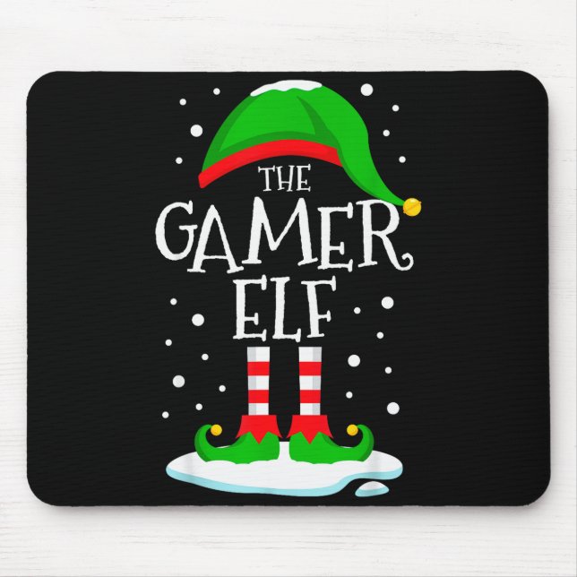Mousepad The Gamer Elf Christmas Family Matching Xmas Video (Frente)