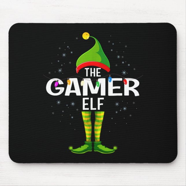 Mousepad The Gamer Elf Christmas Group Family Pajama  (Frente)