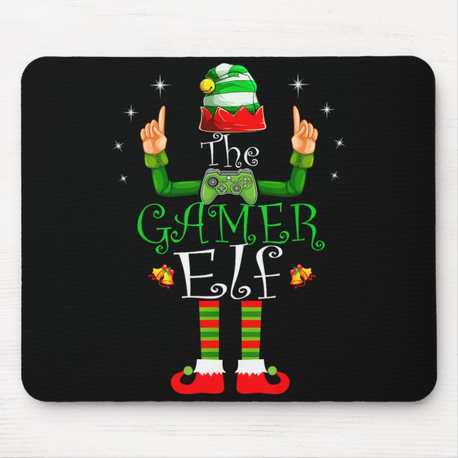 Mousepad The Gamer Elf Matching Family Christmas Pajama Shi (Frente)
