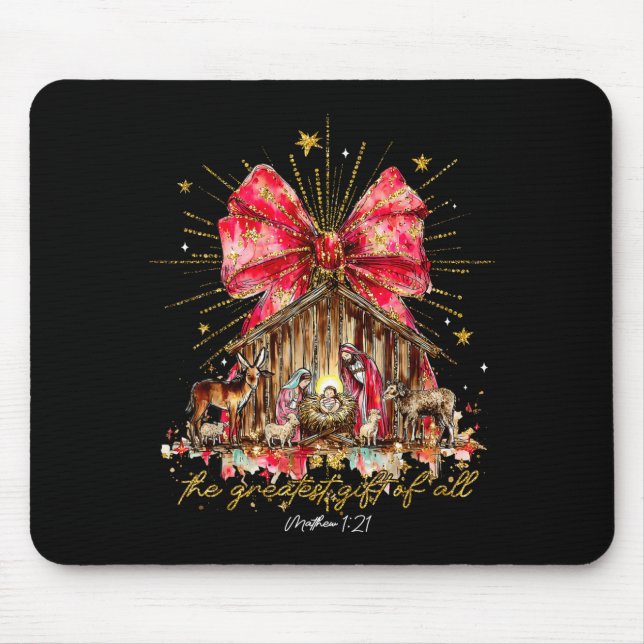 Mousepad The Greatest Gift Of All Jesus Christian Holiday C (Frente)