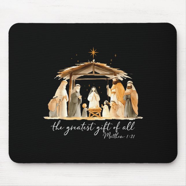 Mousepad The Greatest Gift Of All Nativity Scene Christian  (Frente)