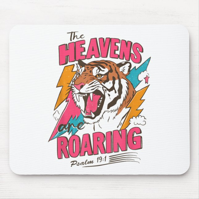 Mousepad The Heavens Are Roaring Psalm 19_1, Retro Tiger Gr (Frente)