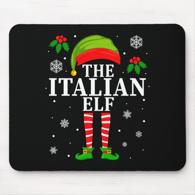 Mousepad The Italian Elf Family Matching Christmas Pajama L (Frente)