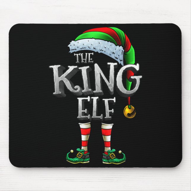Mousepad The King Elf Shirt Matching Family King Christmas  (Frente)