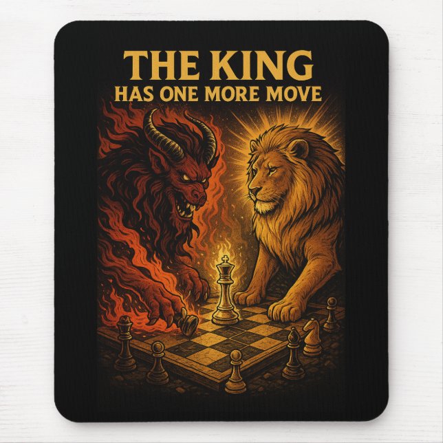 Mousepad The King Has One More Move — Lion vs Demon (Frente)