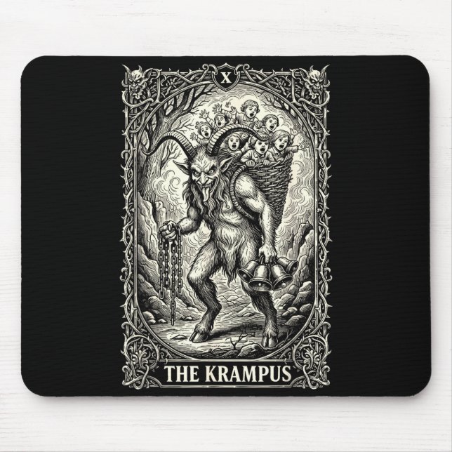 Mousepad The Krampus Tarot Card Goth Witchy Black Pajamas C (Frente)
